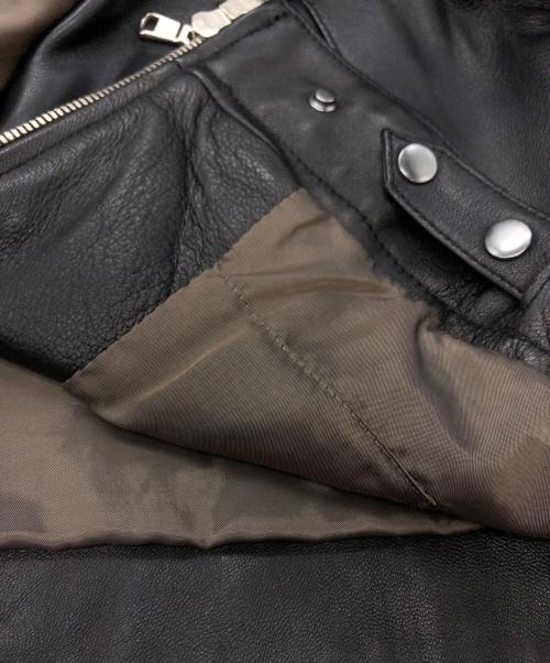 UNITED ARROWS（ユナイテッドアローズ）UNITED ARROWS (ユナイテッドアローズ) スタンドカラーレザーブルゾン ブラック サイズ:SIZE Sの古着・服飾アイテム