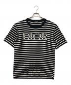 Diorディオール）の古着「ロゴジャガードボーダーニットTシャツ」｜ブラック×ホワイト