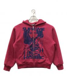 SUPREME×Hysteric Glamour（シュプリーム×ヒステリックグラマー）の古着「Thermal Lined Zip Up Hooded Sweatshirt」｜ピンク