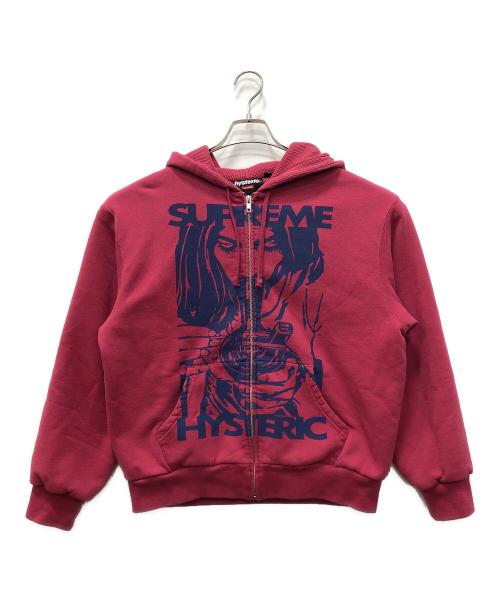 SUPREME（シュプリーム）SUPREME (シュプリーム) Hysteric Glamour (ヒステリックグラマー) Thermal Lined Zip Up Hooded Sweatshirt ピンク サイズ:SIZE Sの古着・服飾アイテム
