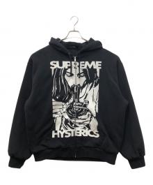 SUPREME×Hysteric Glamour（シュプリーム×ヒステリックグラマー）の古着「Thermal Lined Zip Up Hooded Sweatshirt」｜ブラック