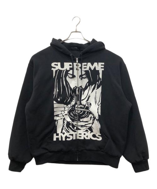 SUPREME（シュプリーム）SUPREME (シュプリーム) Hysteric Glamour (ヒステリックグラマー) Thermal Lined Zip Up Hooded Sweatshirt ブラック サイズ:SIZE XLの古着・服飾アイテム