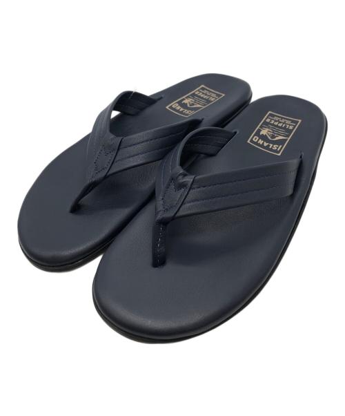 ISLAND SLIPPER（アイランドスリッパ）ISLAND SLIPPER (アイランドスリッパ) レザートングサンダル ネイビー サイズ:9 未使用品の古着・服飾アイテム