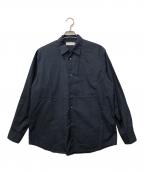 Graphpaperグラフペーパー）の古着「BROAD L/S REGULAR COLLAR SHIRT」｜ネイビー
