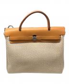 HERMESエルメス）の古着「2WAYショルダーバッグ」｜ベージュ×ブラック