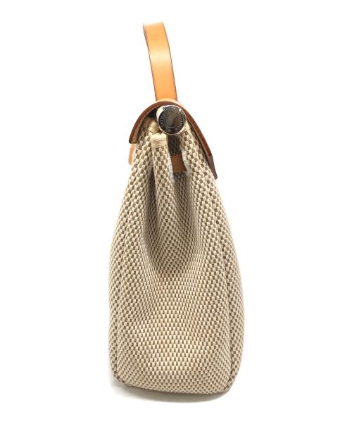 HERMES（エルメス）HERMES (エルメス) 2WAYショルダーバッグ ベージュ×ブラックの古着・服飾アイテム