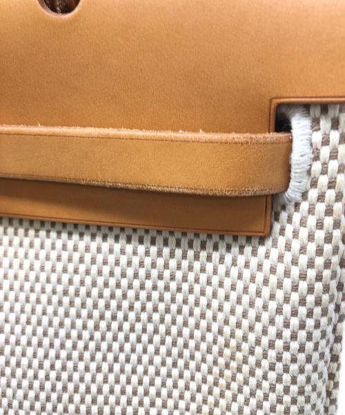 HERMES（エルメス）HERMES (エルメス) 2WAYショルダーバッグ ベージュ×ブラックの古着・服飾アイテム