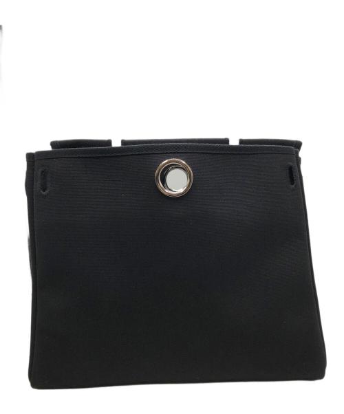 HERMES（エルメス）HERMES (エルメス) 2WAYショルダーバッグ ベージュ×ブラックの古着・服飾アイテム