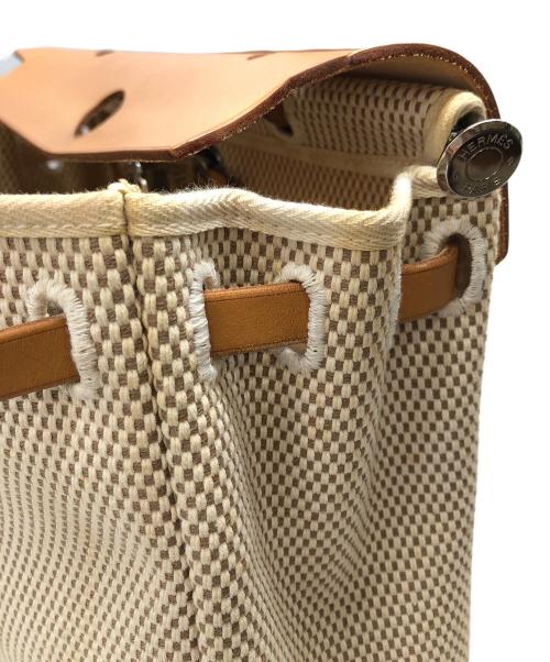 HERMES（エルメス）HERMES (エルメス) 2WAYショルダーバッグ ベージュ×ブラックの古着・服飾アイテム