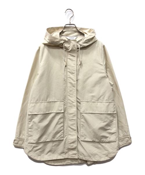 AIGLE（エーグル）AIGLE (エーグル) 撥水 ラウンドヘム ビックポケット パーカジャケット アイボリー サイズ:Ｌの古着・服飾アイテム
