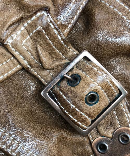 DOLCE & GABBANA（ドルチェ＆ガッバーナ）DOLCE & GABBANA (ドルチェ＆ガッバーナ) バッファローレザージャケット ブラウン サイズ:50の古着・服飾アイテム