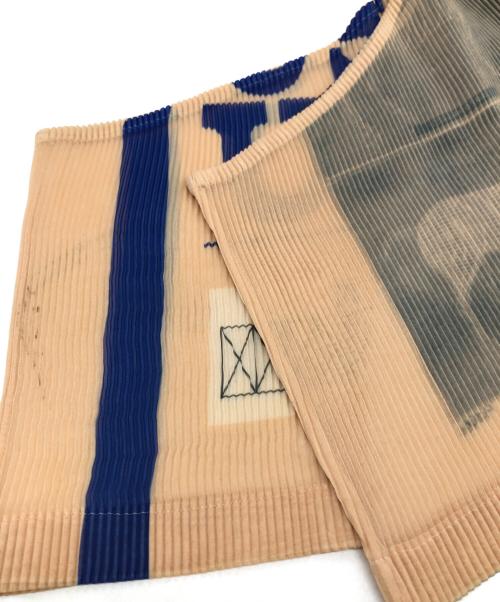 YOHEI OHNO（ヨウヘイオオノ）YOHEI OHNO (ヨウヘイオオノ) 変形グラフィックプリーツカットソー ベージュ サイズ:SIZE 36の古着・服飾アイテム