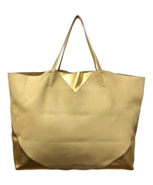 CELINE（セリーヌ）CELINE (セリーヌ) ホリゾンタルカバ トートバッグ ベージュ×ゴールド サイズ:下記参照の古着・服飾アイテム