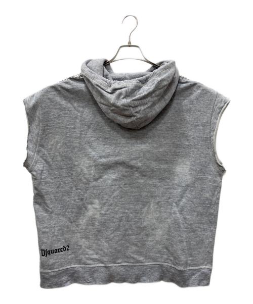 DSQUARED2（ディースクエアード）DSQUARED2 (ディースクエアード) Goth SURF ノースリーブ パーカー グレー サイズ:SIZE Lの古着・服飾アイテム