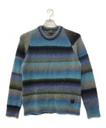 PS Paul Smith（ＰＳポールスミス）の古着「Gradient Stripeニット」｜ブルー