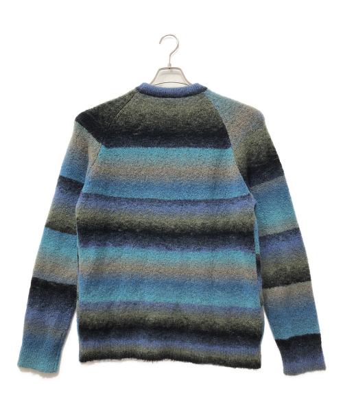PS Paul Smith（ＰＳポールスミス）PS Paul Smith (ＰＳポールスミス) Gradient Stripeニット ブルー サイズ:XLの古着・服飾アイテム
