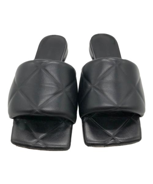 BOTTEGA VENETA（ボッテガベネタ）BOTTEGA VENETA (ボッテガベネタ) キルティングスクエアトゥサンダル ブラック サイズ:SIZE 38の古着・服飾アイテム