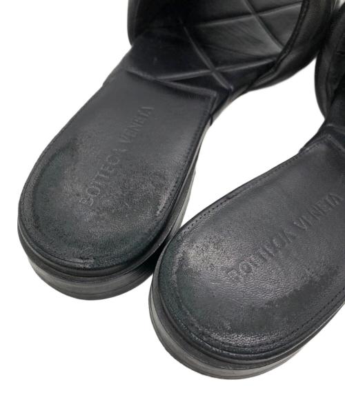 BOTTEGA VENETA（ボッテガベネタ）BOTTEGA VENETA (ボッテガベネタ) キルティングスクエアトゥサンダル ブラック サイズ:SIZE 38の古着・服飾アイテム