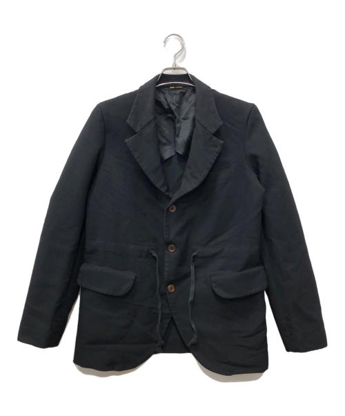 COMME des GARCONS HOMME DEUX（コムデギャルソン オム ドゥ）COMME des GARCONS HOMME DEUX (コムデギャルソン オム ドゥ) タイウエストシングルブレステッドブレザー ブラック サイズ:Sの古着・服飾アイテム