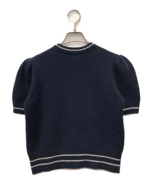 Christian Dior（クリスチャン ディオール）Christian Dior (クリスチャン ディオール) ロゴショートスリーブニット ネイビー サイズ:42の古着・服飾アイテム