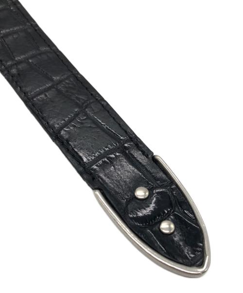 THE SOLE（ザ ソール）THE SOLE (ザ ソール) クロコダイルレザー プンターレベルト ブラックの古着・服飾アイテム