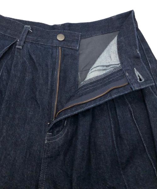 Curensology/&RC（カレンソロジー）Curensology/&RC (カレンソロジー) タックワイドデニムパンツ インディゴ サイズ:SIZE Sの古着・服飾アイテム