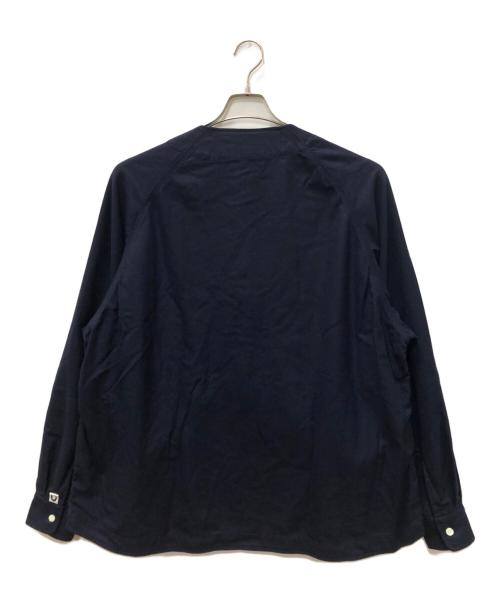 CAHLUMN（カウラム）CAHLUMN (カウラム) Wool Flannel Baseball Shirt ネイビー サイズ:SIZE Lの古着・服飾アイテム