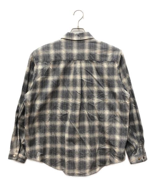 tatoo studio yamada（タトゥースタジオ ヤマダ）tatoo studio yamada (タトゥースタジオ ヤマダ) TSY ORIGINAL OMBRE CHECK SHIRTS グレー サイズ:SIZE Mの古着・服飾アイテム