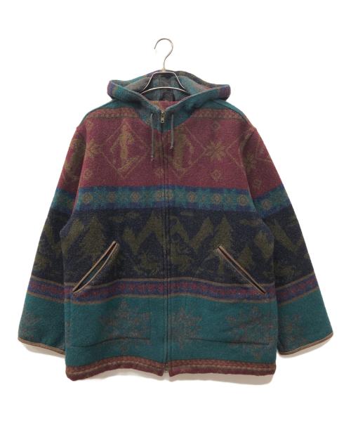 L.L.Bean（エルエルビーン）L.L.Bean (エルエルビーン) ネイティブ柄フーデットジャケット ブラウン サイズ:Mの古着・服飾アイテム