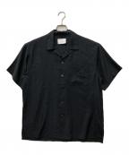 steinシュタイン）の古着「OVERSIZED CUPRO OPEN COLLAR SS SHIRT」｜ブラック