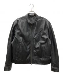 JOURNAL STANDARD（ジャーナルスタンダード）の古着「ウォッシュ シープ レザー シングル ライダース」｜ブラック