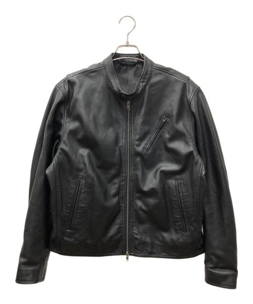 JOURNAL STANDARD（ジャーナルスタンダード）JOURNAL STANDARD (ジャーナルスタンダード) ウォッシュ シープ レザー シングル ライダース ブラック サイズ:Ｍの古着・服飾アイテム
