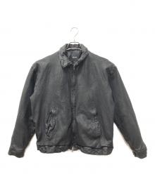 BEAMS（ビームス）の古着「ユーズド加工 レザー ジップブルゾン」｜ブラック