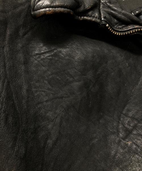 BEAMS（ビームス）BEAMS (ビームス) ユーズド加工 レザー ジップブルゾン ブラック サイズ:Lの古着・服飾アイテム