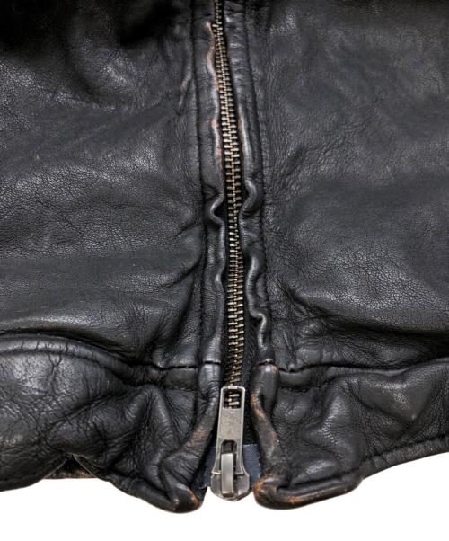 BEAMS（ビームス）BEAMS (ビームス) ユーズド加工 レザー ジップブルゾン ブラック サイズ:Lの古着・服飾アイテム