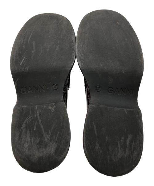 GANNI（ガニー）GANNI (ガニー) ビジュー付き厚底ローファー ブラウン サイズ:SIZE 37の古着・服飾アイテム