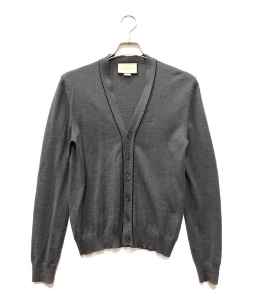 GUCCI（グッチ）GUCCI (グッチ) Vネックウールカーディガン グレー サイズ:XSの古着・服飾アイテム