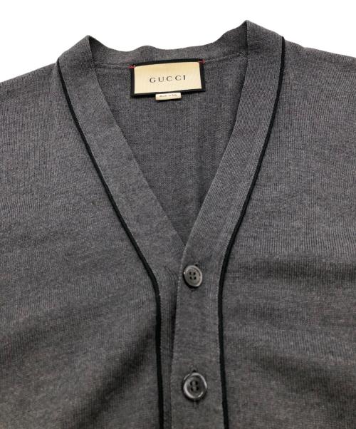 GUCCI（グッチ）GUCCI (グッチ) Vネックウールカーディガン グレー サイズ:XSの古着・服飾アイテム
