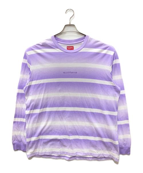 SUPREME（シュプリーム）SUPREME (シュプリーム) FADE STRIP L/S TOP パープル サイズ:SIZE Lの古着・服飾アイテム