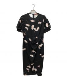 MaxMara（マックスマーラ）の古着「ベルト付き花柄ワンピース」｜ブラック