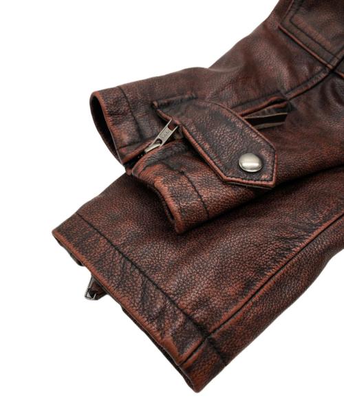FORTIME（フォータイム）FORTIME (フォータイム) レザージャケット ブラウン サイズ:SIZE 6XLの古着・服飾アイテム