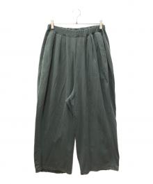 ANCELLM×WISM（アンセルム×ウィズム）の古着「別注 TUCK SWEAT PANTS」｜グリーン