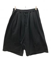 ANCELLM（アンセルム）の古着「3/4 TUCK SWEAT SHORTS」｜ブラック