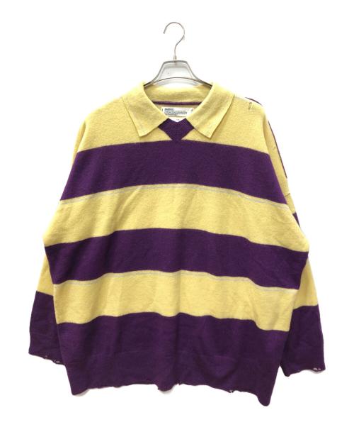 DAIRIKU（ダイリク）DAIRIKU (ダイリク) Lager Border Knit パープル×イエロー サイズ:SIZE Lの古着・服飾アイテム