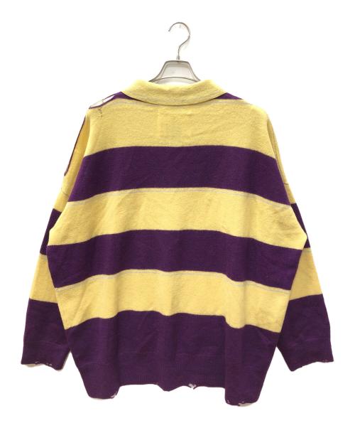 DAIRIKU（ダイリク）DAIRIKU (ダイリク) Lager Border Knit パープル×イエロー サイズ:SIZE Lの古着・服飾アイテム