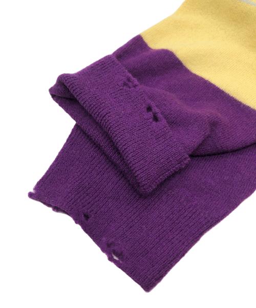 DAIRIKU（ダイリク）DAIRIKU (ダイリク) Lager Border Knit パープル×イエロー サイズ:SIZE Lの古着・服飾アイテム