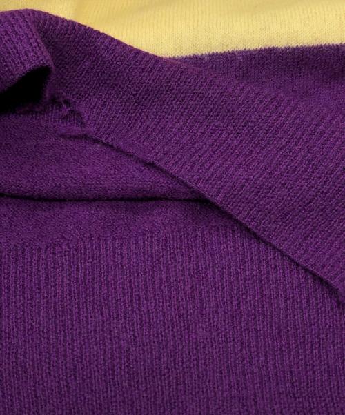DAIRIKU（ダイリク）DAIRIKU (ダイリク) Lager Border Knit パープル×イエロー サイズ:SIZE Lの古着・服飾アイテム