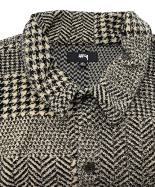 stussy（ステューシー）stussy (ステューシー) Mixed Pattern Jersey Shirt グレー サイズ:SIZE XXLの古着・服飾アイテム