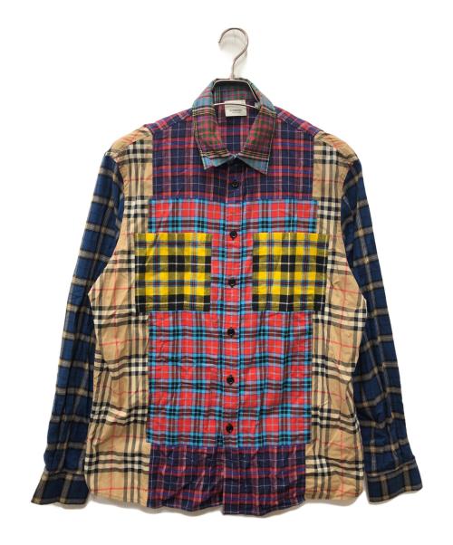 BURBERRY（バーバリー）BURBERRY (バーバリー) パッチワークチェックシャツ マルチカラー サイズ:Mの古着・服飾アイテム