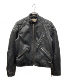 BURBERRY BRIT（バーバリーブリット）の古着「レザーシングルライダースジャケット」｜ブラック